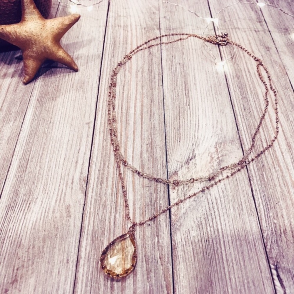 Gold, Crystal Necklace